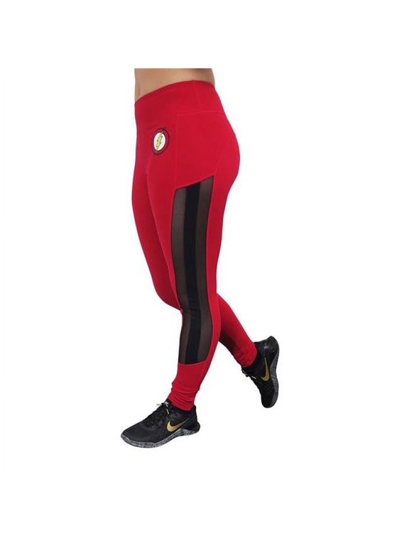Flash leggflshsymmeshsides-L Flash Women Symbol Active Leggings with Mesh Sides - Large 8-10