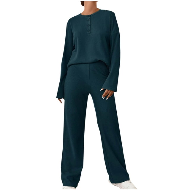 OTRYLN Two Piece Pants Set For Women Dressy New Women 2 Piece Travel Outfits Sweatsuit Oversized Sweatshirt Sweatpants Tracksuit Fall Trendy Matching