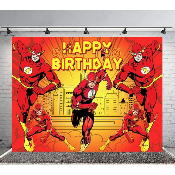 Flash2 Backdrop Banner Party Supplies Poster Movie Theme Background for Photography Birthday Decorations