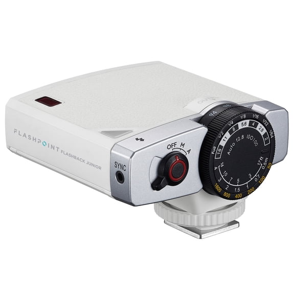 Flashpoint FlashBack Lux Junior Retro Camera Flash (White), Godox Lux Junior