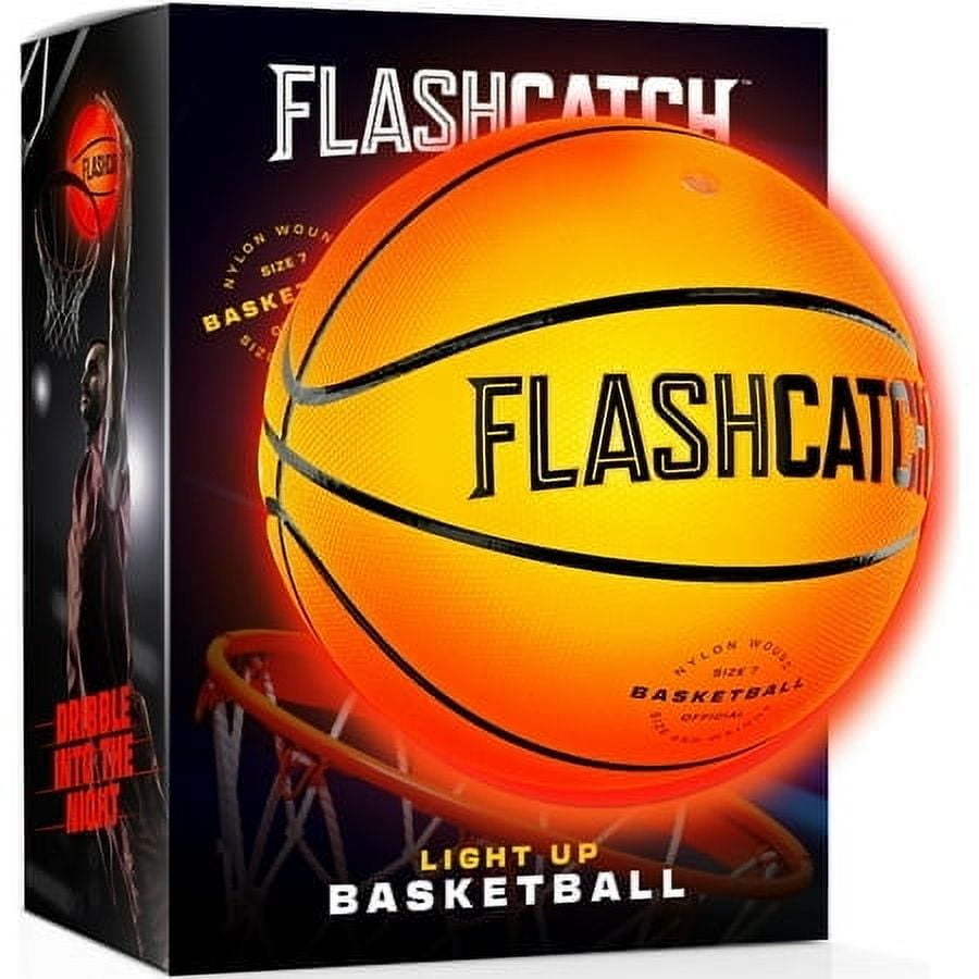 FlashCatch Light Up Basketball - Glow in The Dark - Sports Gear Accessories Gifts for Boys 8-15+ Year Old - Kids, Teens Gift Ideas - Cool Teen Boy Toys Ages 8 9 10 11 12 13 14 15 Age Outdoor Teenage