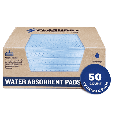 FlashDry – Water Absorbent Pads – Highly Absorbent, Reusable Pads for Liquid Spills, Leakages, and Pet Potty Training - 100-Pack, 17.5" x 13.5"