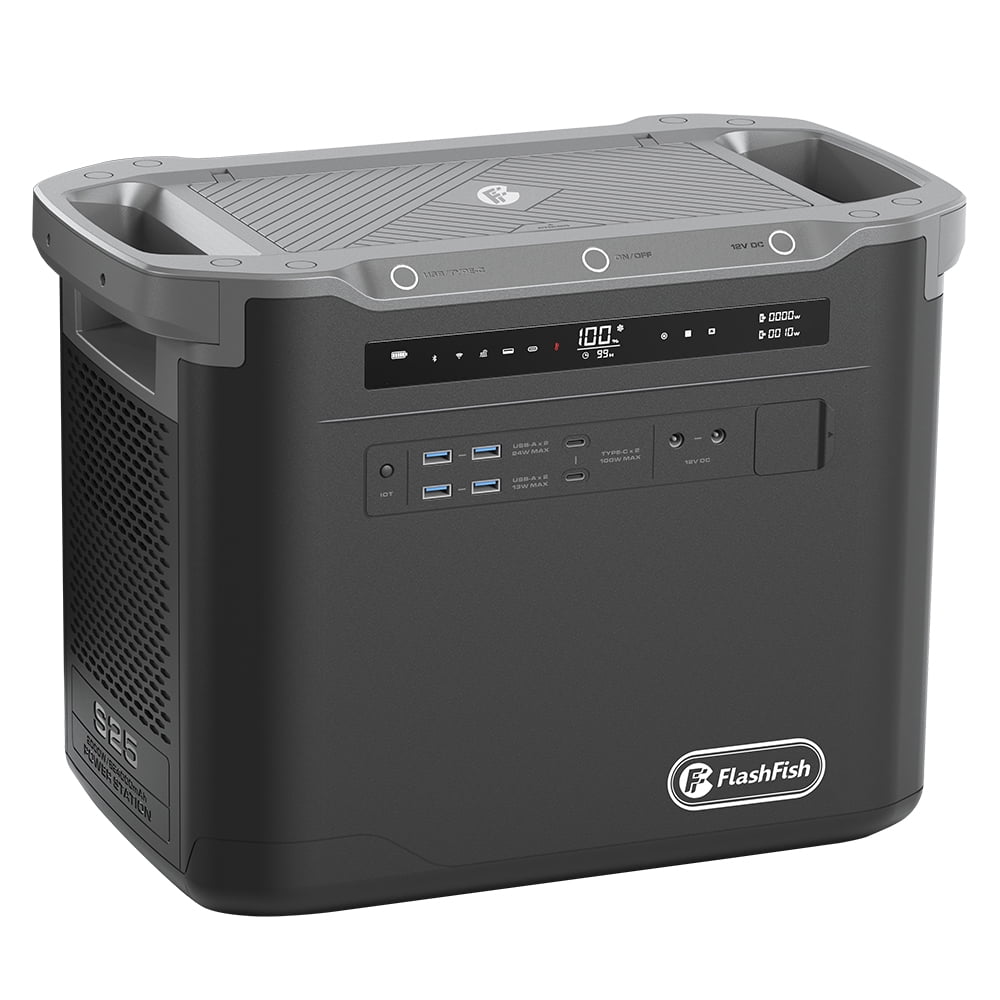 FlashFish Portable Power Station 1997Wh LFP Battery Solar Generator, 2000W AC Output Peak Power 4000W for Outdoor Camping, Home Backup, Emergency, RV Trip