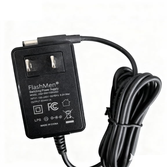 FlashMen 6V 1A AC DC Power Supply Adapter 6 Volts 1000mA Wall Charger DC Plug 5.5x2.1mm & 2.5mm for 6V 1000mA 900mA 800mA 700mA 500mA 400mA 300mA 200mA 100mA Equipments