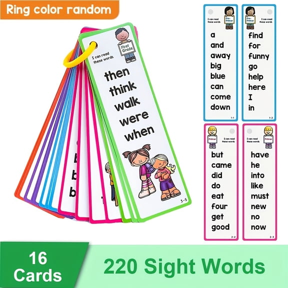 Flashcards for Learning 220 Sight Words in English, Perfect for Vocabulary Development And Educational Games.
