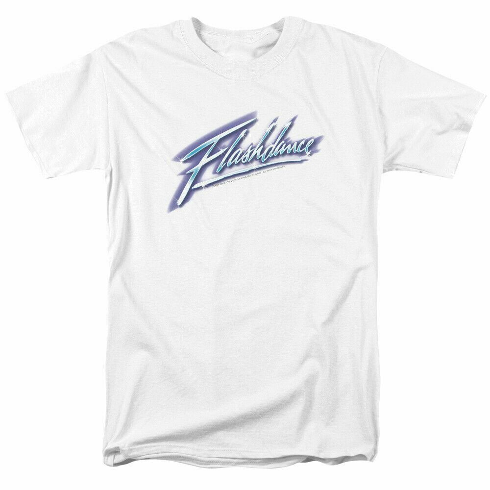 Flashdance Logo T Shirt Mens Licensed 80s Dance Movie Tee White