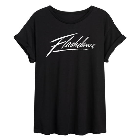 Flashdance - Script Logo - Juniors Oversized Graphic T-Shirt