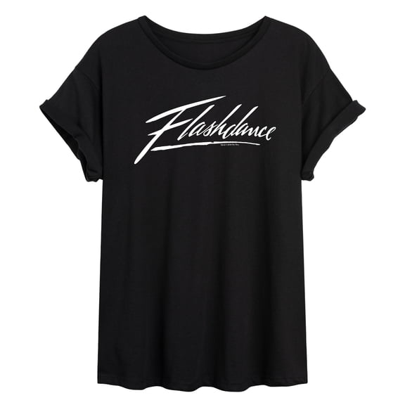 Flashdance - Script Logo - Juniors Oversized Graphic T-Shirt