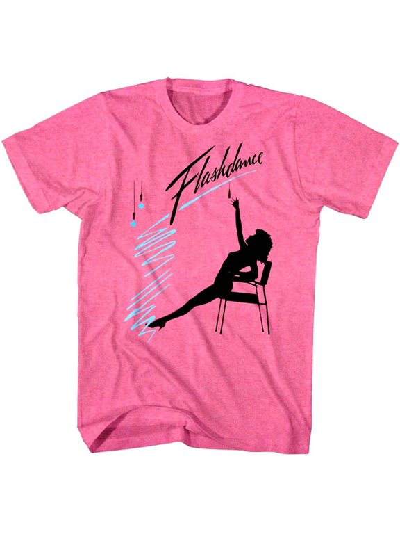 Flashdance Silhouette Chair Dance Men's T Shirt (PinkHeather, AdultM)