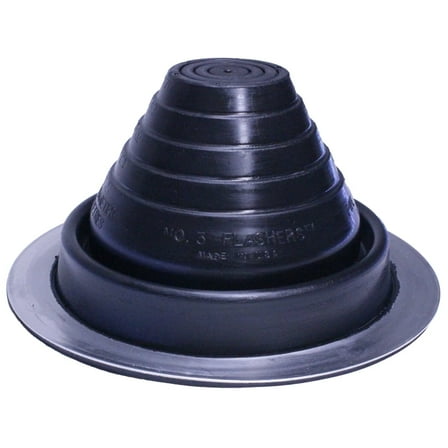 Flashers #3 Black EPDM Flexible Roof Jack Pipe Boot Metal Roofing Pipe Flashing (Pipe OD 1/4" to 5")