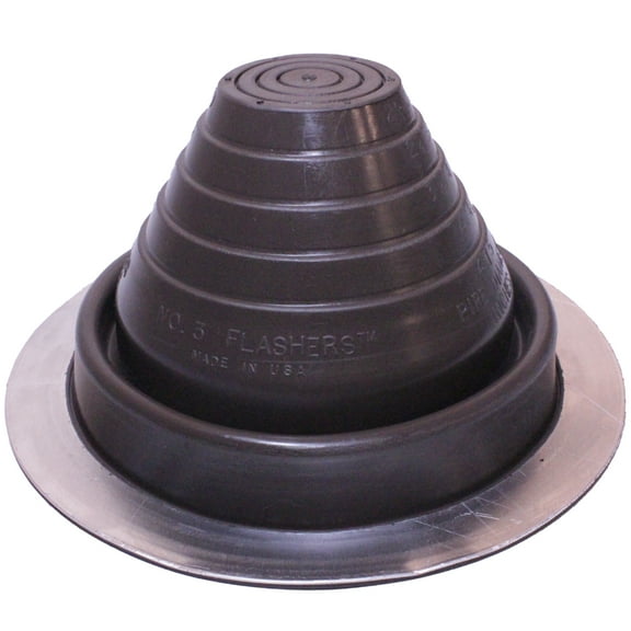 Flashers #3 Brown EPDM Flexible Roof Jack Pipe Boot Metal Roofing Pipe Flashing (Pipe OD 1/4" to 5")