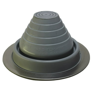 Flashers #3 Grey EPDM Flexible Roof Jack Pipe Boot Metal Roofing Pipe Flashing (Pipe OD 1/4" to 5")