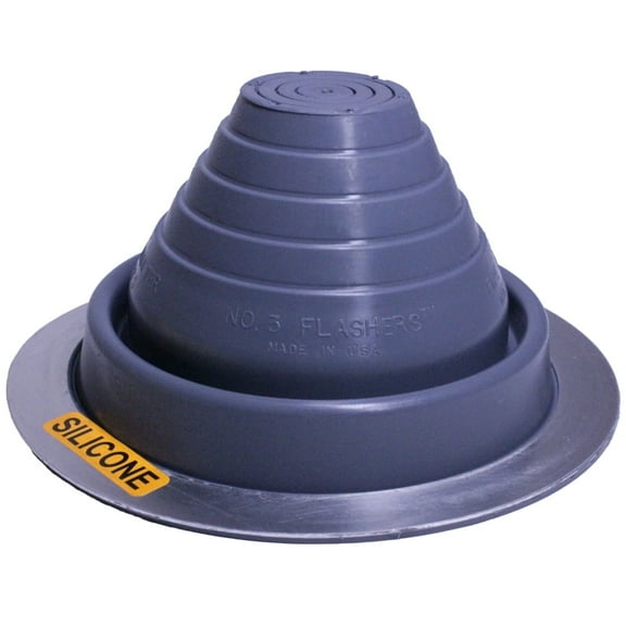 Flashers #3 Silicone Grey High Temp Flexible Roof Jack Pipe Boot Metal Roofing Pipe Flashing (Fits Pipe OD 1/4" to 5")