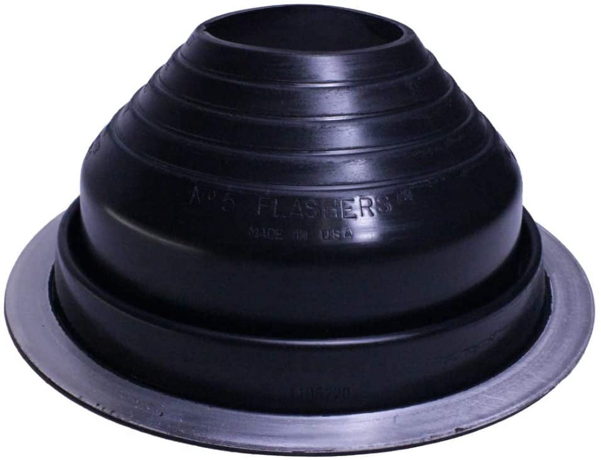 2 (1-3/4- 3-1/4) Round Black EPDM Flexible Pipe Flashing, Roof Jack, Pipe Booting Flashing