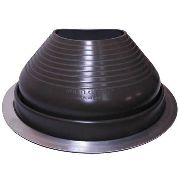 Flashers #8 Brown EPDM Flexible Roof Jack Pipe Boot Metal Roofing Pipe Flashing (Pipe OD 7" to 13")