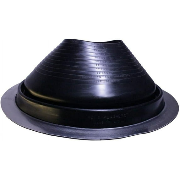 Flashers #9 Black EPDM Flexible Roof Jack Pipe Boot Metal Roofing Pipe Flashing (Fits Pipe OD 10" to 19")