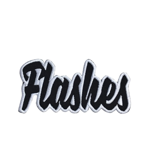 Flashes - Black/White - Team Mascot - Words/Names - Iron on Applique/Embroidered Patch