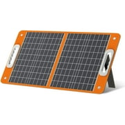 Flashfish 60W Portable Solar Panel for Power Station, 18V Foldable Solar Charger with Adjustable Kickstand & Type-C USB Output for Outdoor Charging Camping