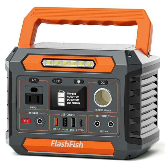 Flashfish Power Station, 200W Portable Solar Generator 144.3Wh 39000mAh with 110V AC Outlets, Backup Battery for Outdoor Camping, Travel, Hunting, RV, CPAP, Emergency