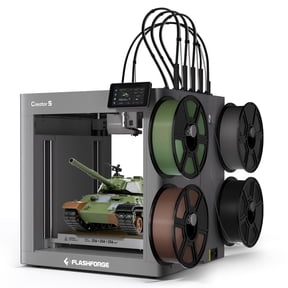 Flashforge Creator 5 4-Nozzle Multi-Color 3D Printer & 600mm/s High Speed, Zero Purge Waste for Multi-Scenario