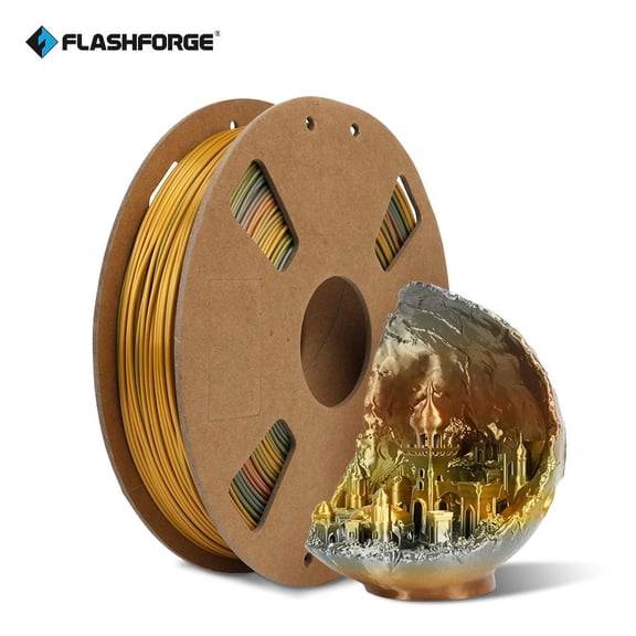Flashforge Silk PLA Filament 1.75mm, 1KG/2.2lbs Silk PLA 3D Printer Filament, Metal Rainbow