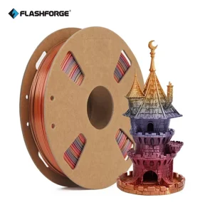 Flashforge Silk PLA Filament 1.75mm, 1KG/2.2lbs Silk PLA 3D Printer Filament, Rainbow Waltz