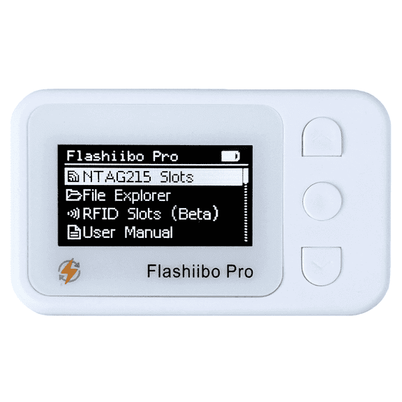 Flashiibo Pro, NFC Tag Emulator, 3000+ Saves, Unlimited Rewrites, Rechargeable, 1.4" OLED Screen, Compatible with Switch 1 & 2