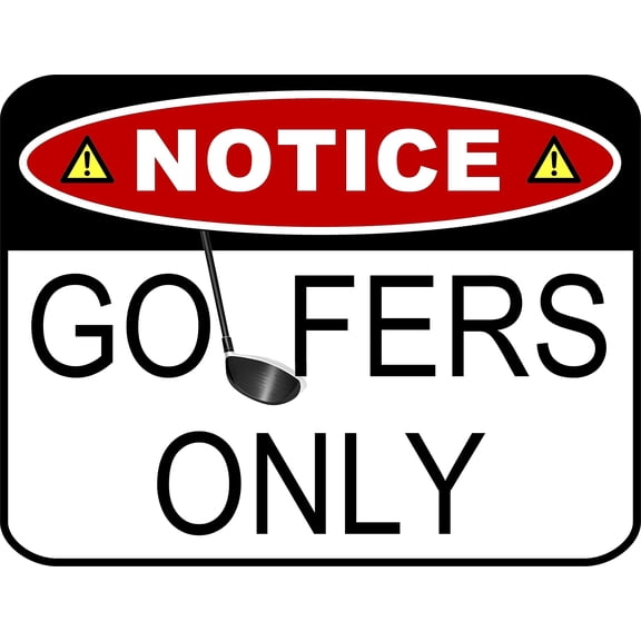 Flashing Blinking Red LED Laminated Funny Sign Notice Golfers Only
