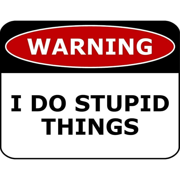 Flashing Blinking Red LED Laminated Funny Sign Warning I Do Stupid Things