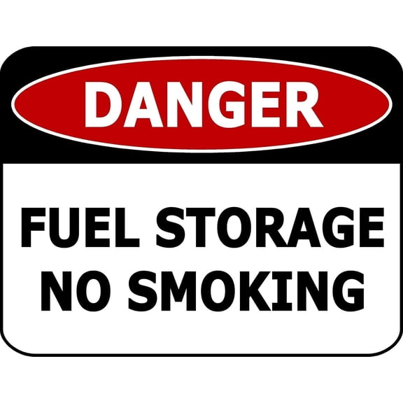 Flashing Blinking Red LED Laminated Sign Danger Fuel Storage No Smoking