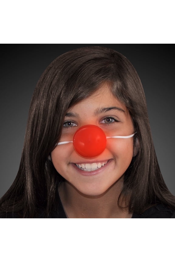 Red Clown Nose Costume Accessory with Blinking LEDs (12 pieces)