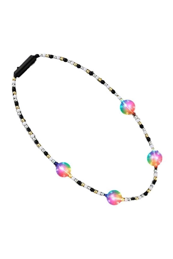 Flashing Disco Prism Balls Fancy Party Necklace, Multicolor