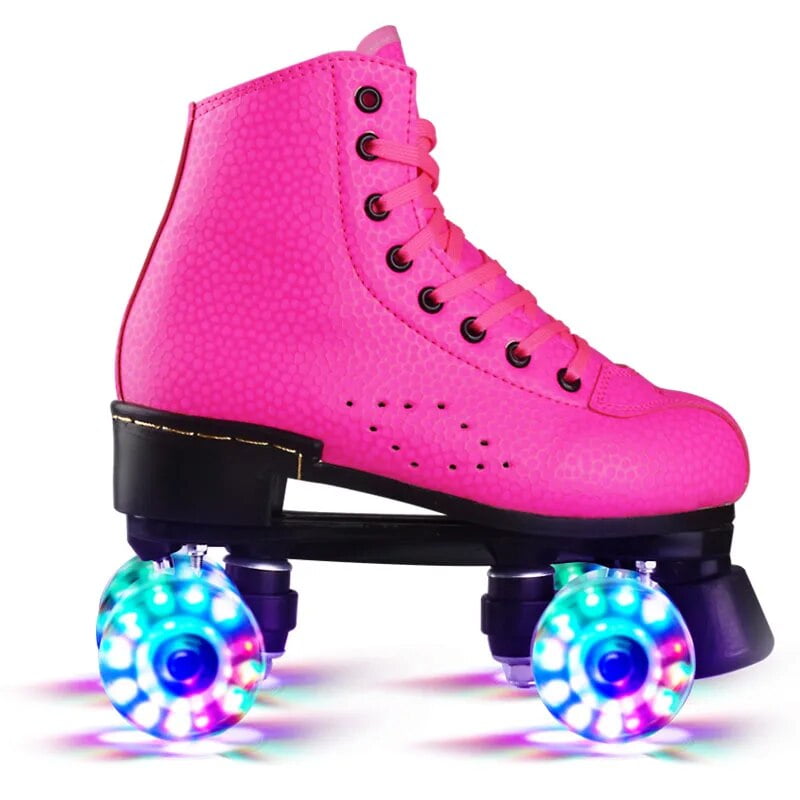 Flashing Double Wheels Roller Skate Shoes Flash Roller Skating Shoes Colorful Glowing Roller