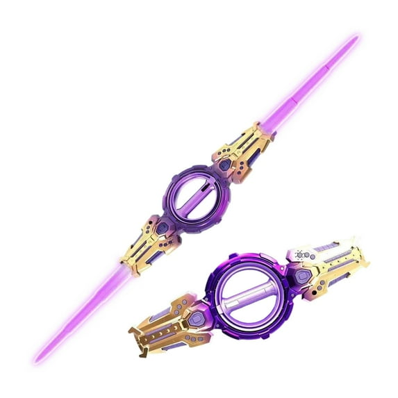 Flashing Dueling Sabers with 7 Light Colors, Double-Edged Lightsaber Toys for Cool Party Decorations, War Toy Play, and Themed Events