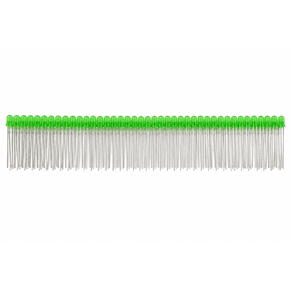 Flashing LED / Blinking LED - Green - 3mm - 100 Pack