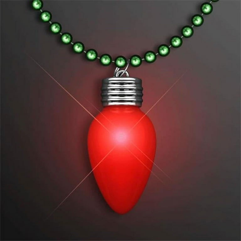Flashing christmas light bulb necklace new arrivals