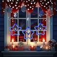 thumbnail image 1 of Flashing LED Star String Lights With Multiple Modes,Red White Blue Patriotic Decoration For Window Wall Porch Independence Day Memorial Day Veterans Day Outdoor Indoor Party Lighting, 1 of 7