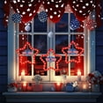 thumbnail image 1 of Flashing LED Star String Lights With Multiple Modes,Red White Blue Patriotic Decoration For Window Wall Porch Independence Day Memorial Day Veterans Day Outdoor Indoor Party Lighting, 1 of 7