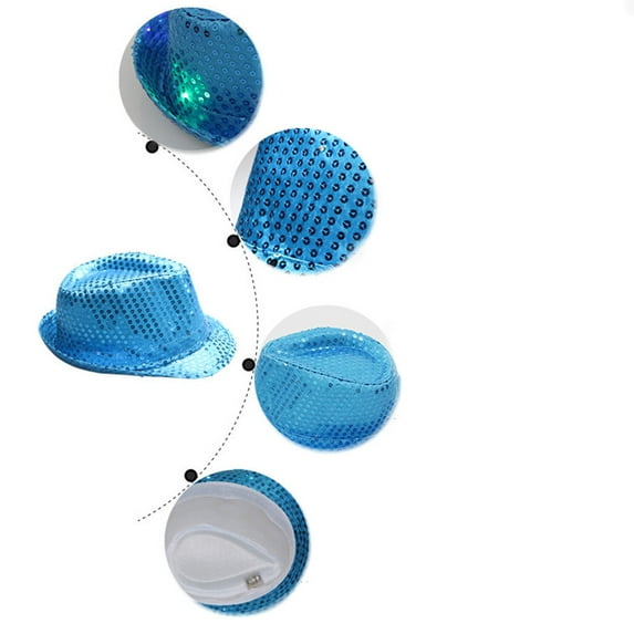 Flashing Light Up Led Colorful Sequin Unisex Fancy Dress Dance Party Hat Cap Team Cool Cap Hat Mesh Mens Hat Male Hats and Caps Big Head Hats for Men Sports Hats Adapt A Caps Visor Fir Football