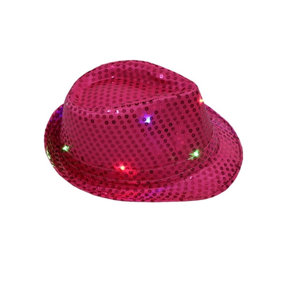 Flashing Panda LED Light-Up Sequin Fedora Hat