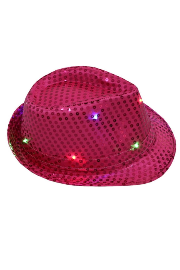 LED Light-Up Sequin Fedora Hat