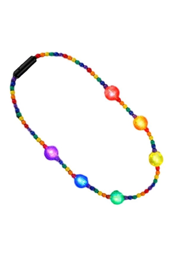 Flashing Rainbow Disco Prism Balls Fancy Party Necklace