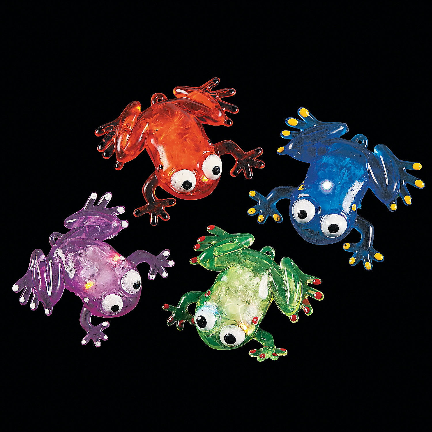 Flashing Squishy Frog With Beads - 12 Pieces