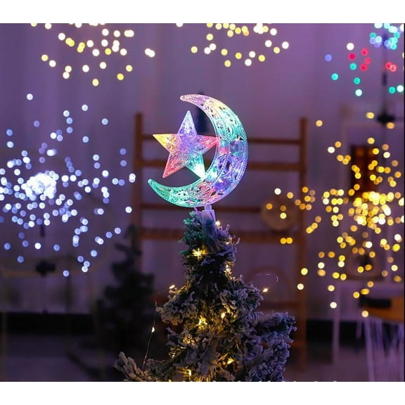 Flashing Star Tree Topper Light Christmas Tree Decoration with Multi-Color LED for HOME Decor