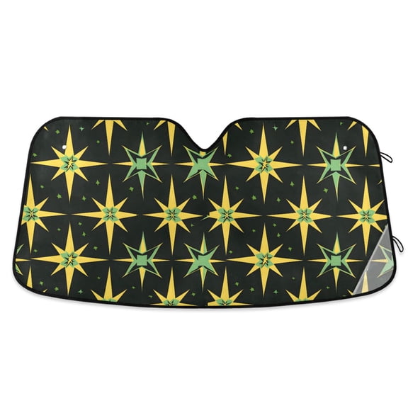 Flashing Stars Car Windshield Sun Shade Foldable Car Front Window Visor Heat and UV Protection 53x23.5