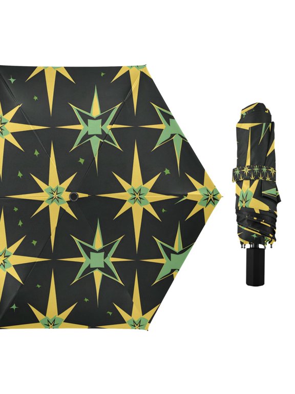 Flashing Stars Compact Sun Umbrella Windproof Travel Umbrellas for Rain Strong Portable UV Protection