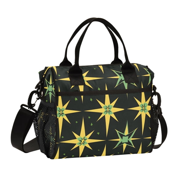 Flashing Stars Lunch Bag Insulated Lunch Box Leakproof Reusable Cooler Tote Adjustable Shoulder Strap for Men Women 9L