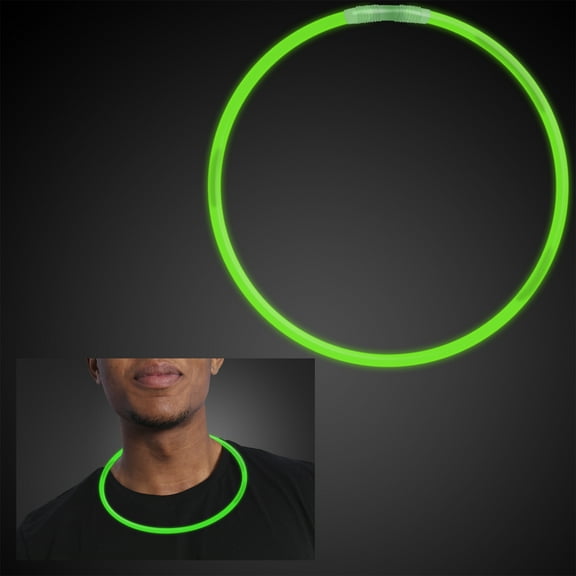 FlashingBlinkyLights 22 inch GREEN Glow Stick Necklaces (Set of 50)