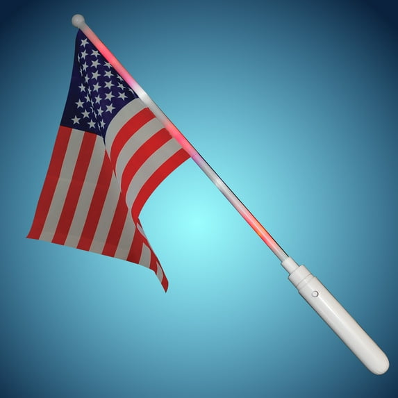 FlashingBlinkyLights American Flag With Light Up Flagpole