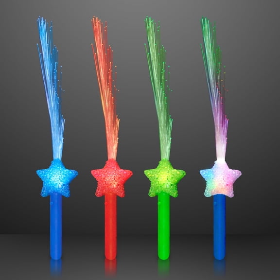 FlashingBlinkyLights Assorted Star Fiber Optic Wands (Set of 4)